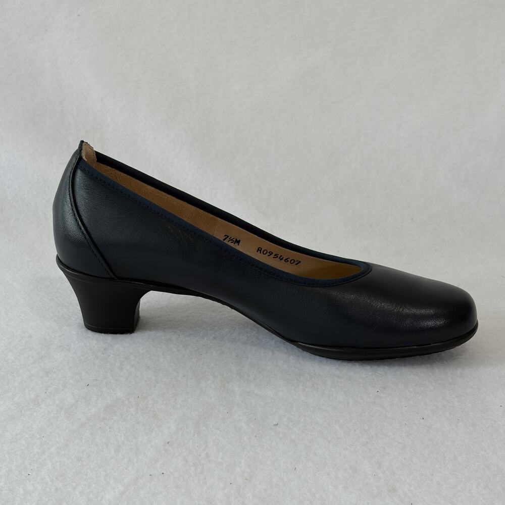 SAS Dress Shoes Womens 7.5 Dark Blue Block Low Heel Round Toe Cushioned Comfort - Picture 5 of 13